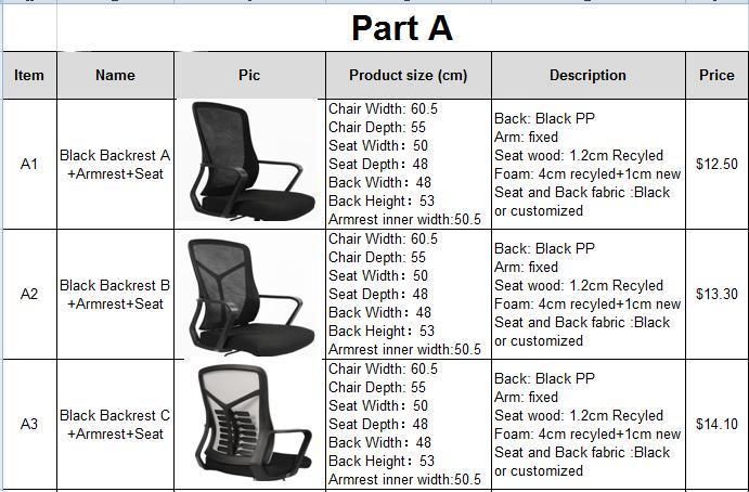 China Home Furniture Folding Ergonomic Wholesale Market Computer Parts Modern Mesh Swivel Gaming Office Chair