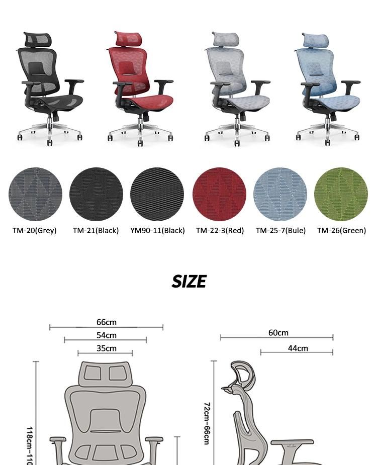 New Aluminum Alloy Legs Lift Swivel Adjustable Cushioned Computer Office Desk Chair Executive Seating