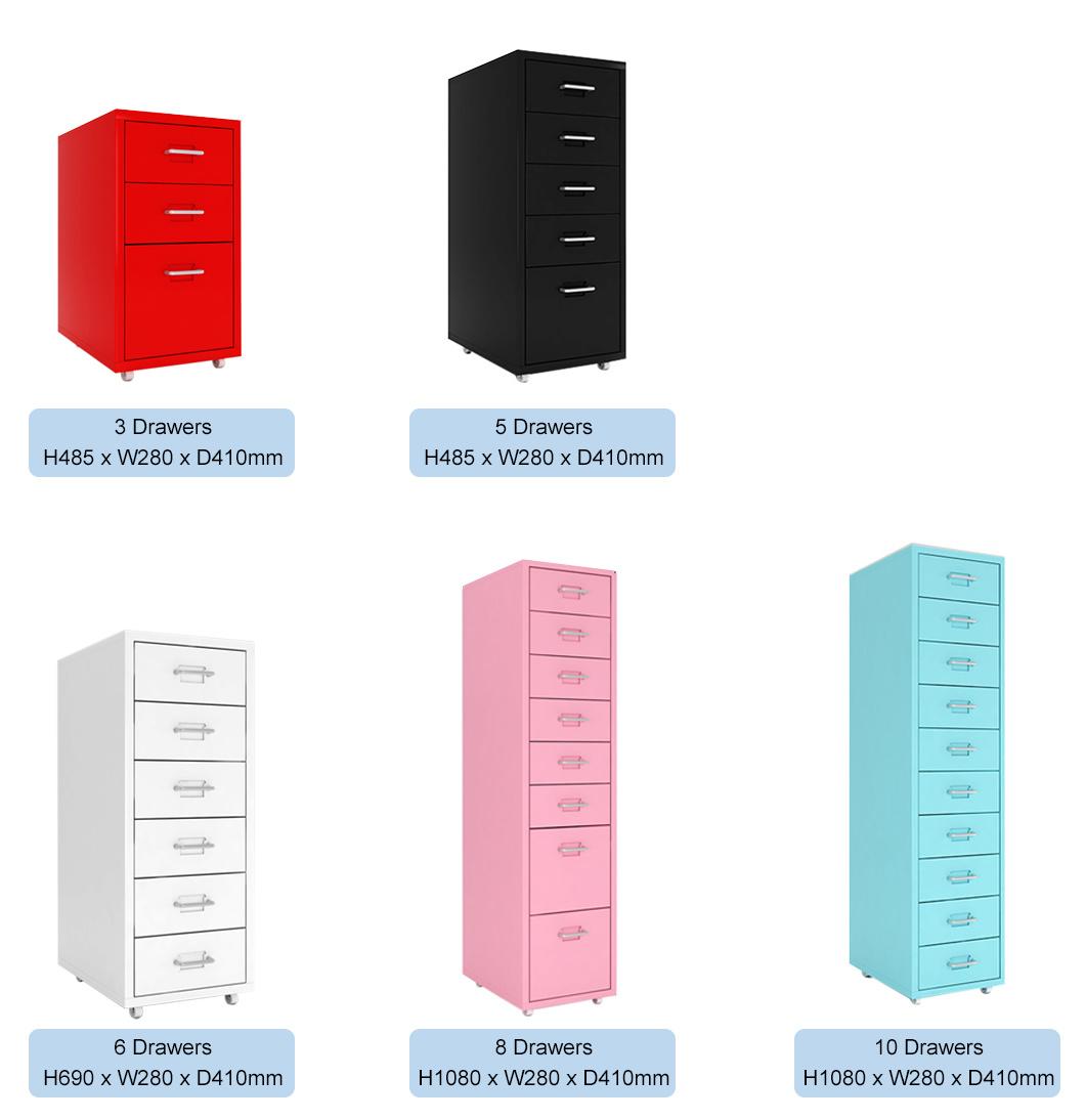 Knock Down Structure Movable Drawer Storage Cabinet