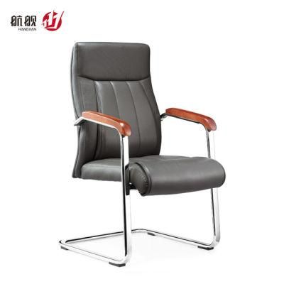 Hot Sell Office Furniture No Wheel PU Leather Meeting Conference Room Computer Chair