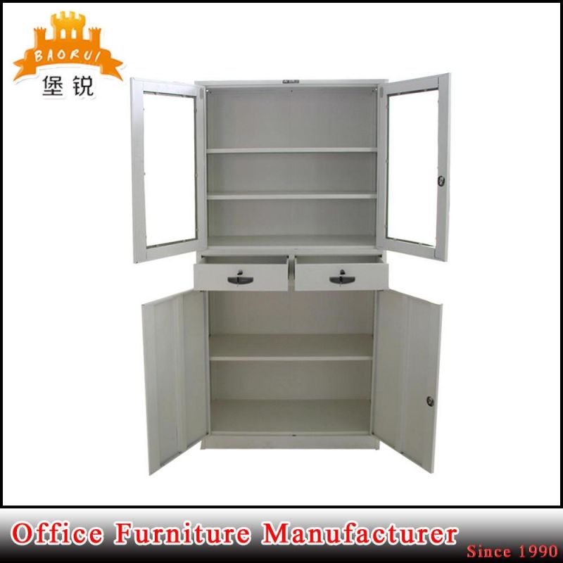 Luoyang Glass Door Steel Filing Cabinet with Two Drawers