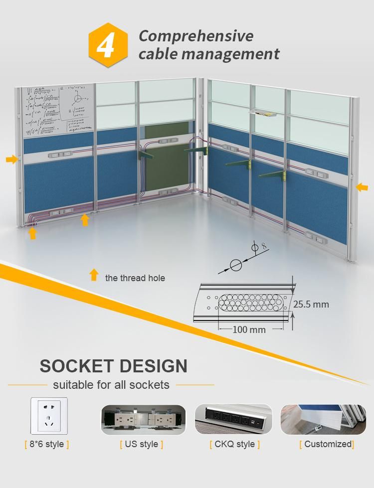 Commercial Office Furniture Wholesale High L Shaped Office Cubicles Desk Workstation for 4 Seats