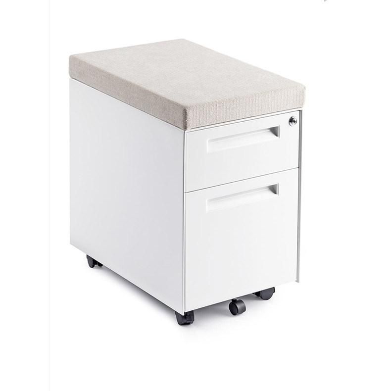 Office Furniture Flexibility File White Metal 2 Drawer Mobile Pedestal