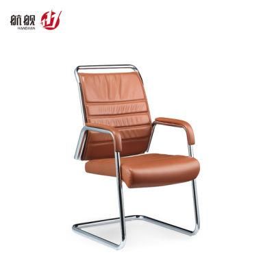 Office Furniture Workstation Waiting Chair with Chrom Bow Leg Visitor Chair
