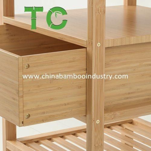 Wholesale 3-Tier Bamboo Nightstand with Drawer End Table Side Table Bedside Table for Home Office