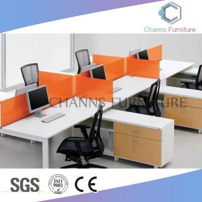Fashion 6 Person Seats Straight Office Workstation with Orange Partitions (CAS-W1771528)
