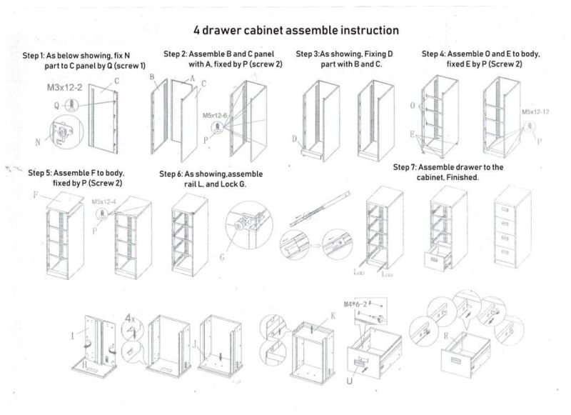2 3 4 Drawer Locking Steel File Cabinet Office Furniture Drawers Cabinet