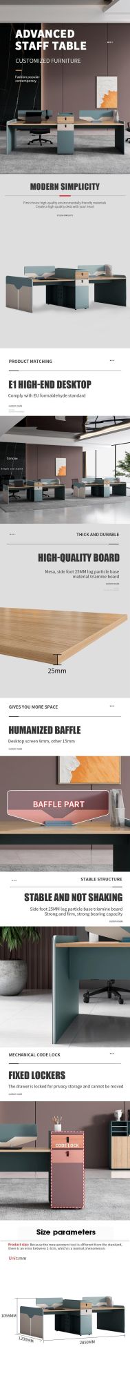 2021 Melamine Office Furniture Partitions Modular Desk Cubicle Workstation