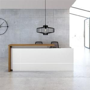 Modern Hotel Customized Office Furniture White Front Reception Counter Desk for SPA