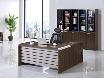 Office Desk with Side Table and Mobile Drawer MDF L Shaped Wooden Office Executive Desk