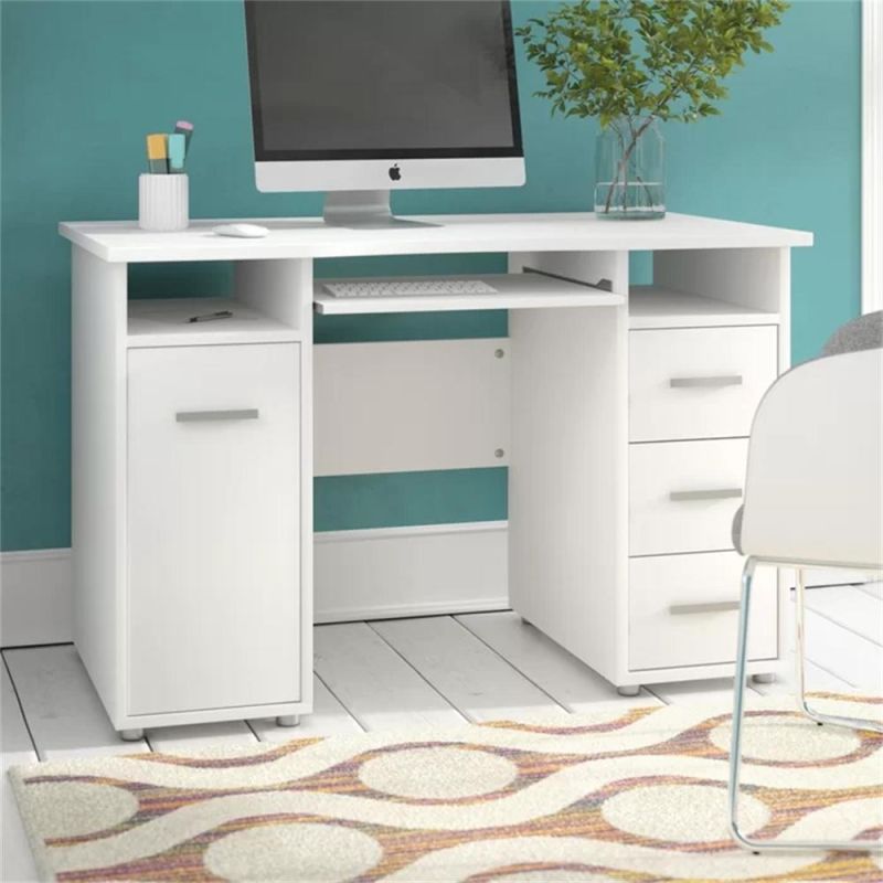 Modern Design MDF Wooden Small Corner Computer Desk with Storage