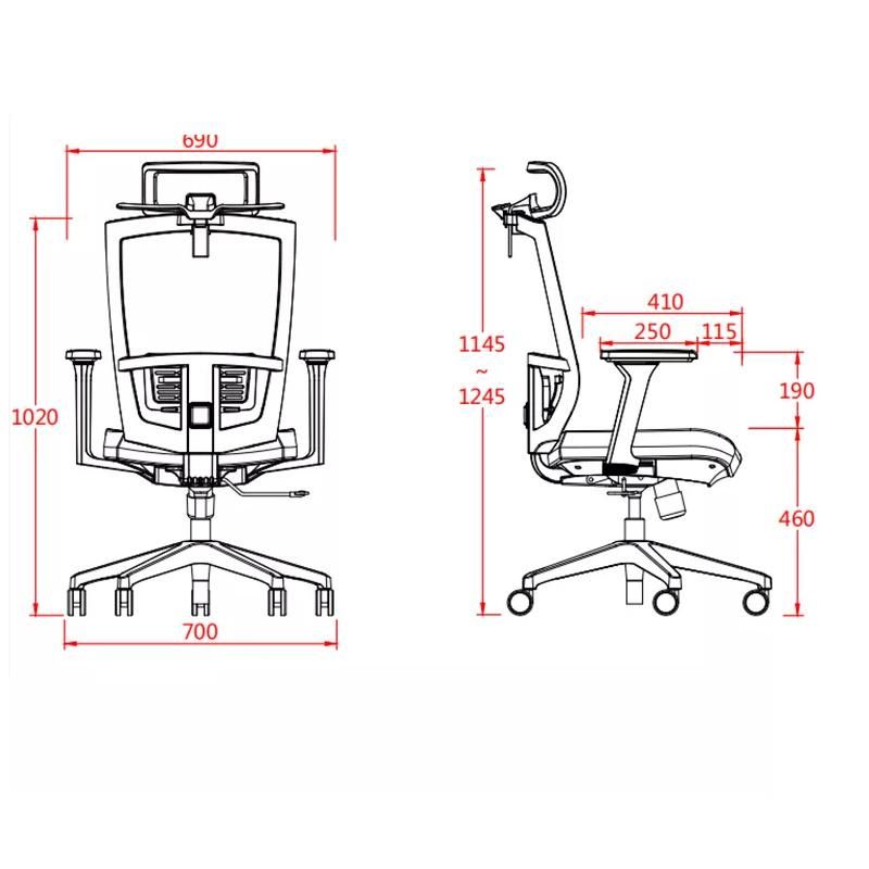Factory Direct Sale Comfortable Mesh Chair with Headrest Swivel Base Office Chair