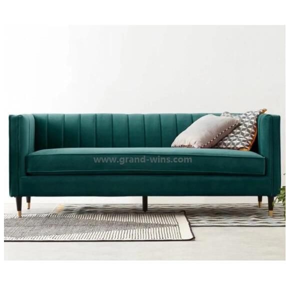 Hotel Furniture Pleated-Back Sofa Fabric Couch Office Sofa