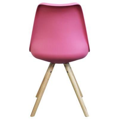 Wooden Legs Plastic Tulip Furniture Chair with Soft Cushion