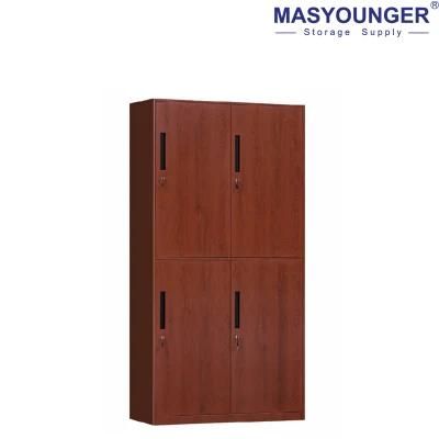 4-Door Premium Slim Frame Wooden Color Locker