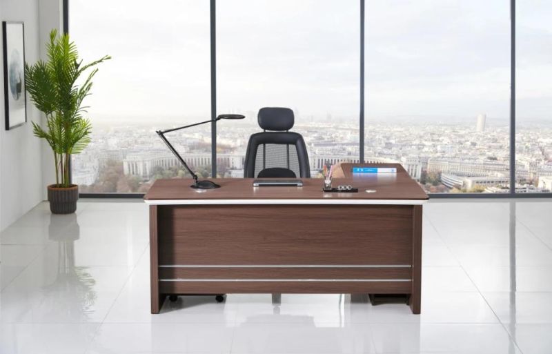 Hot Sale E1 MDF Board L Shaped Wooden Office Furniture Executive Desk