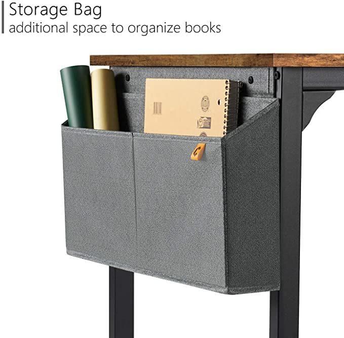 Nova Brown 40" Home Office Writing Small Desk with Storage Bag