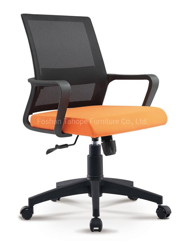 Chinese Factory Plastic Design Green Leisure Adjustable Staff Mesh Fabric Office Chairs Furniture for Wholesale