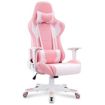 Pink Swivel Leather Office Desk Gaming Chair for Home Office