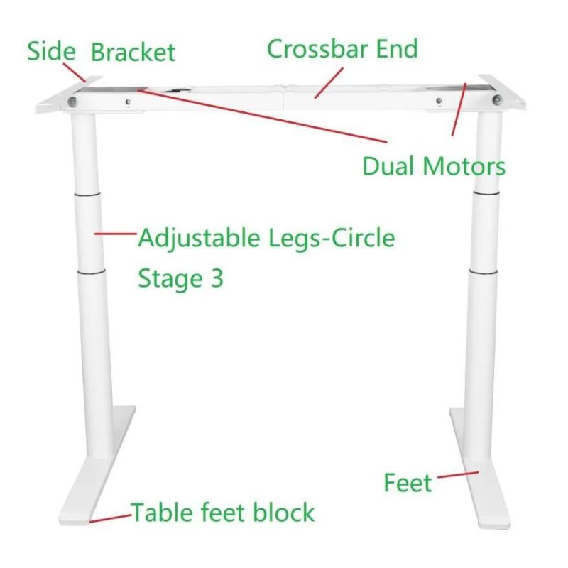 OEM/ODM New Metal Frame Modern Height Adjustable Desk Sit Standing Desk at Home