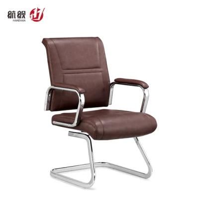 MID Back Leather Office Chair with Bow Leg for Meeting Room