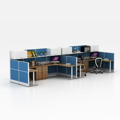 High End Modern Office Workstation Clusters with Overhead Cabinet