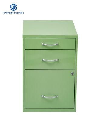 Iron Filing Cabinet with Three Drawers for Office Furniture