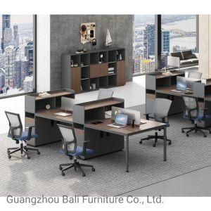 Face to Face 4 Person Wooden Office Table with Side File Cabinet (BL-WN06B1503+06B1503YS)