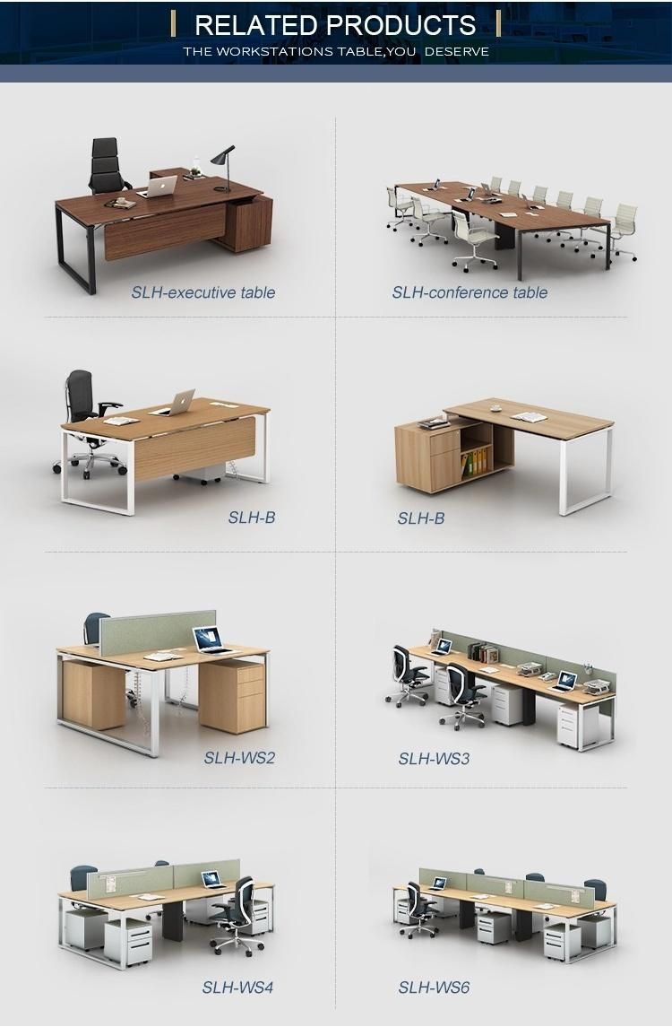 China Manufacturer Modern Design Steel Desk Frame White Table Top 4 Person Office Workstation