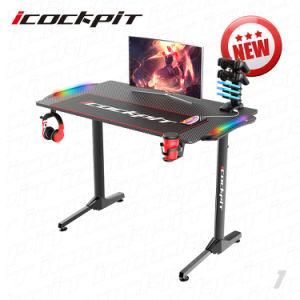 Icockpit Customize Gamer Workstation Modern Executive Small Office Desk Iron RGB Gaming Desk