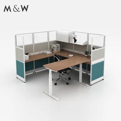 Soundproof Staff Working Station Desktop 6 Person Office Cubicles L Shaped Office Desk Workstation