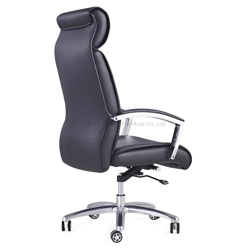 Office Furniture Swivel Ergronomic Executive Meeting Conference Leather Chair with Fixed Armrest