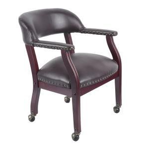 Traditional Office Stacking Chair with Wooden Frame and Vinyl Upholstered in Different Color