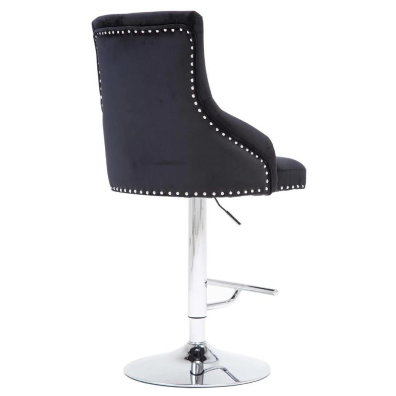 Silver Steel Base Leisure Lounge Bar Chair Swivel Bar Stool