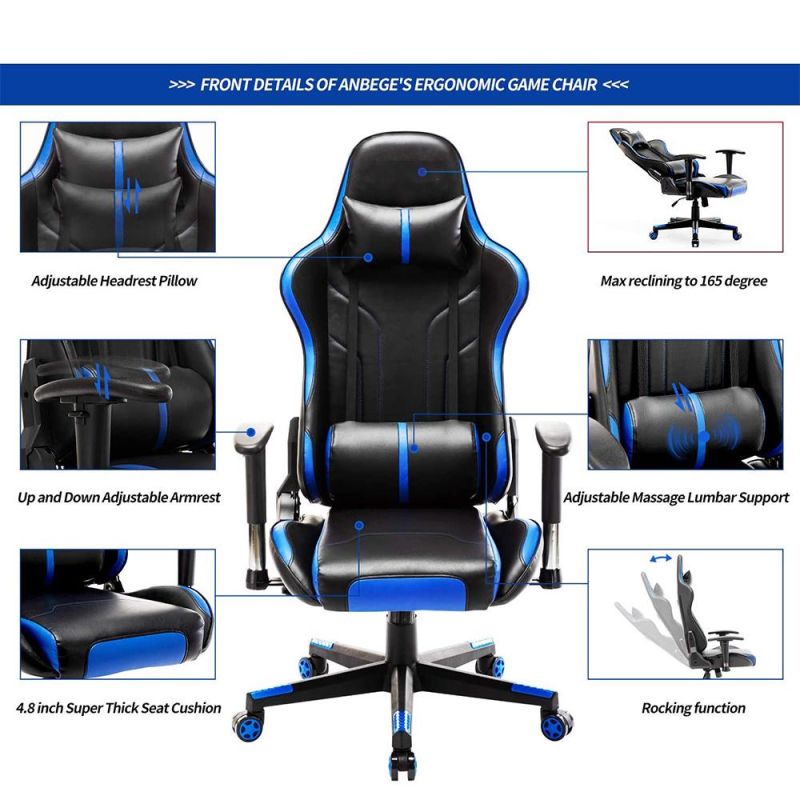 Ergonomic Adjustable Gamer Chair Massage High Back Chair PC Racing Cool Gaming Chair