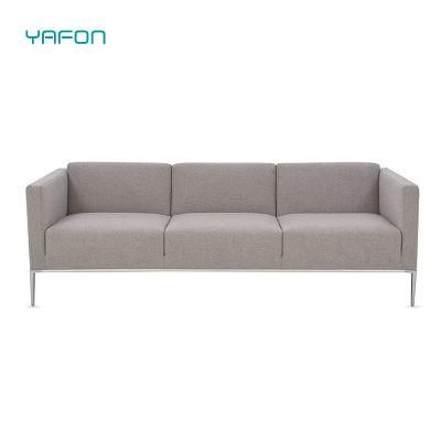 Modern Furniture Custom Fabric Leather Office Couch Set with Stainless Steel Sofa Leg