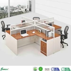 Wooden Furniture Price Glass Wall 2/4/6 Seater Office Partition Workstation (AP15202-4)