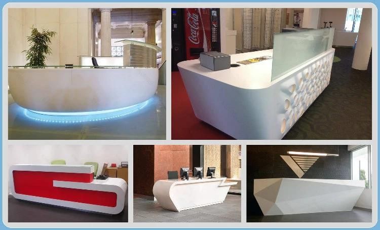 Modern Curved Acrylic Solid Surface Office Counter