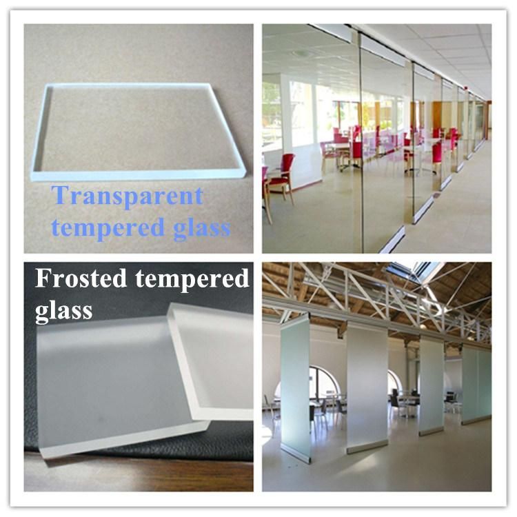 Aluminum Track Channel Grill Glass Folding Door Frosted Glass Room Dividers