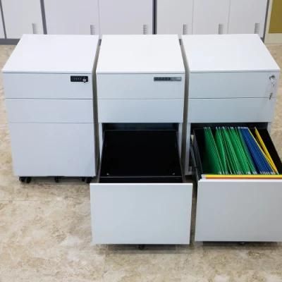 Portable Office 3 Drawers Pedestal Mobile Cabinet with Wheels
