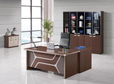 Luxury Aluminium Edge L Shaped Wooden Executive Office Table