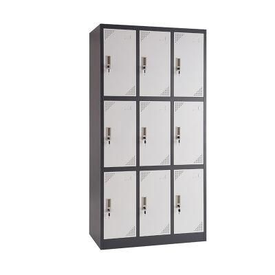 9 Door Metal Steel Bedroom Modern Athletic Locker for Sale