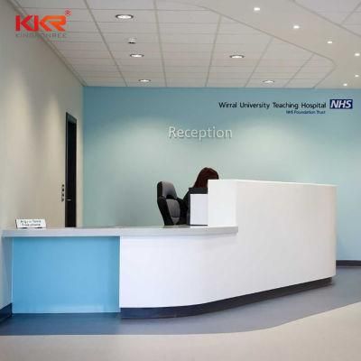 Customized Translucent Acrylic Solid Surface Office Modern Furniture Bar Reception Desk