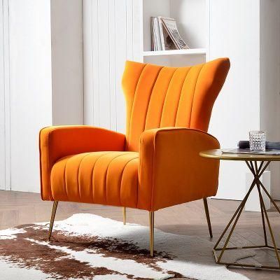 Orange Color Beautiful Leisure Chair Washable Fabric Lounge Chair