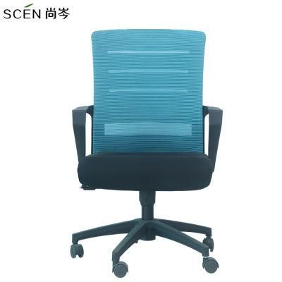 Middle Back Swivel Full Black Mesh Staff Chair Task Chair with Lumbar Support