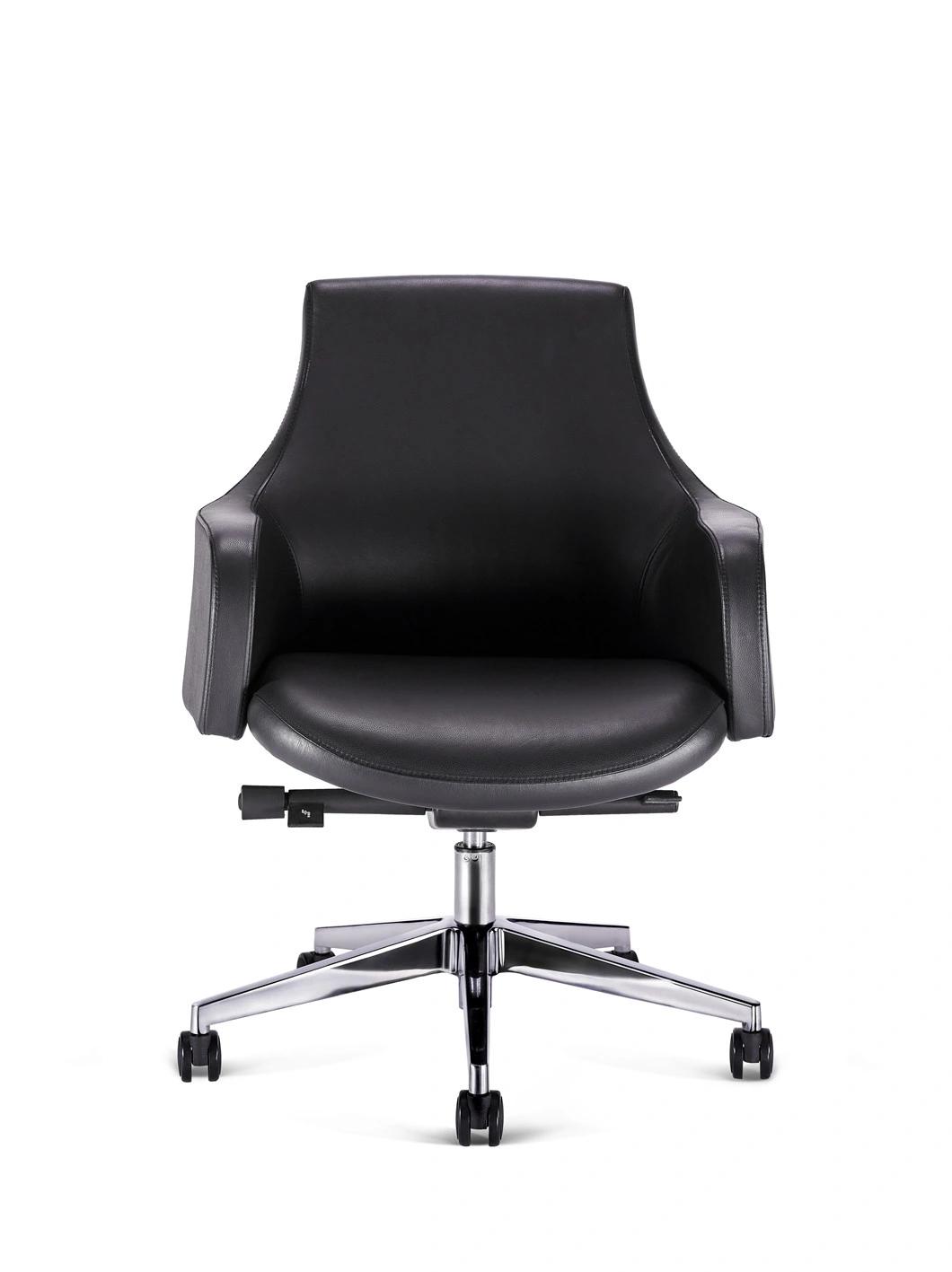 Middle Back Adjustable Ergonomic Half Leather Boss Manager Executive Home Office Swivel Office Chair