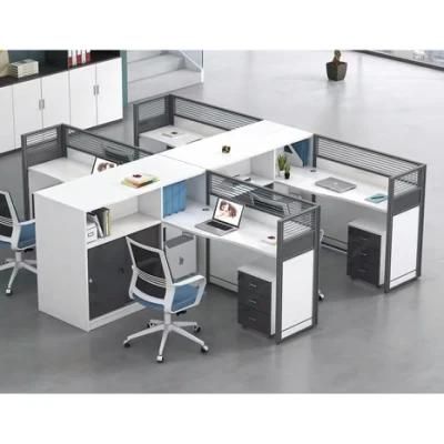 Modern Office Desk Furniture Melamine 4 Person Office Workstations