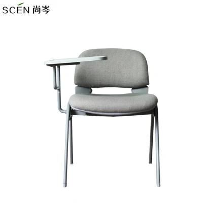 School Foldable Movable Conference Chairs Stackable Training Chair with Writing Pad