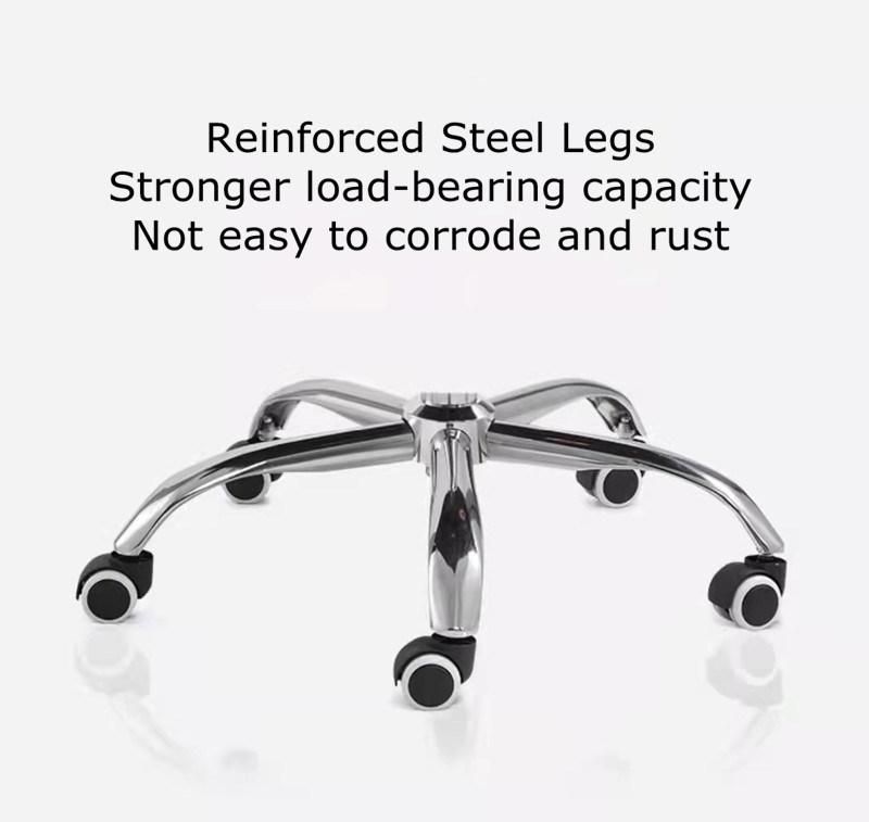 Simple Design Office Furniture Stainless Steel Golden Metal Legs Brown Color PU Leather Chairs