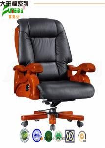 Swivel Leather Executive Office Chair with Solid Wood Foot (FY9022)